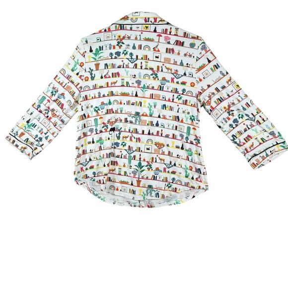 Kate Spade Pajama Set Women’s Medium | Cotton Blend Button Down Sleepwear - Picture 6 of 11